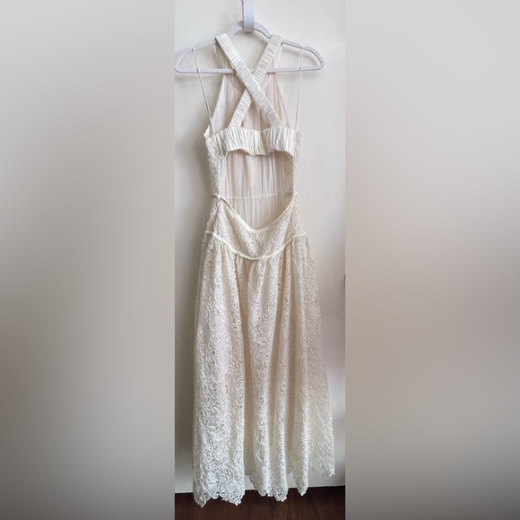 JONATHAN SIMKHAI Gabriela Ivory Lace Midi Dress